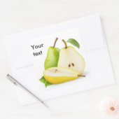 Gele en groene peren vierkante sticker (Envelop)