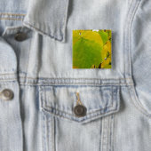 Gele en groene robots vierkante button 5,1 cm (In situ)