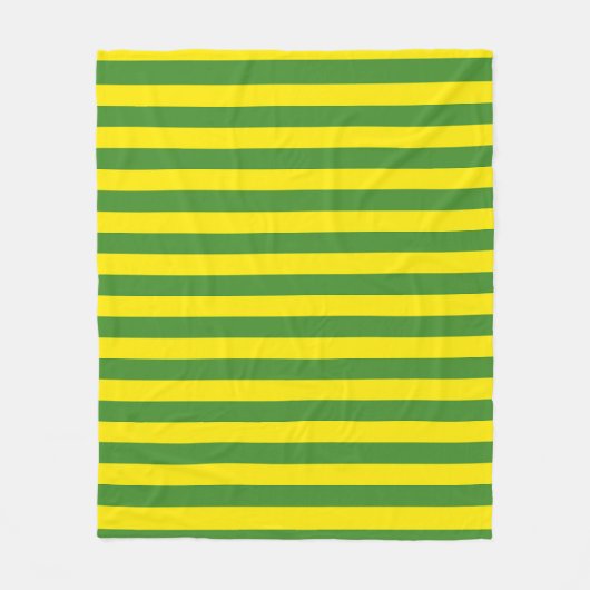 Gele en groene strepen fleece deken (Voorkant)