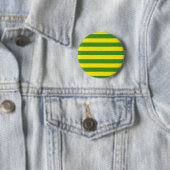 Gele en groene strepen ronde button 5,7 cm (In situ)