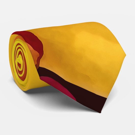 Gele en kastanjebruine orchideeën Brassolaeliocatt Stropdas (Opgerold)