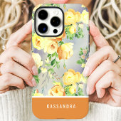 Gele en mosterd aangepaste naam bloemstuk Case-Mate iPhone case