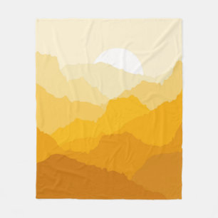 Gele en oranje bergzonsopgang fleece deken