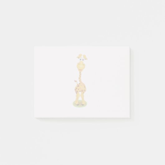 Gele en oranje cartoon giraffe post-it® notes (Voorkant)
