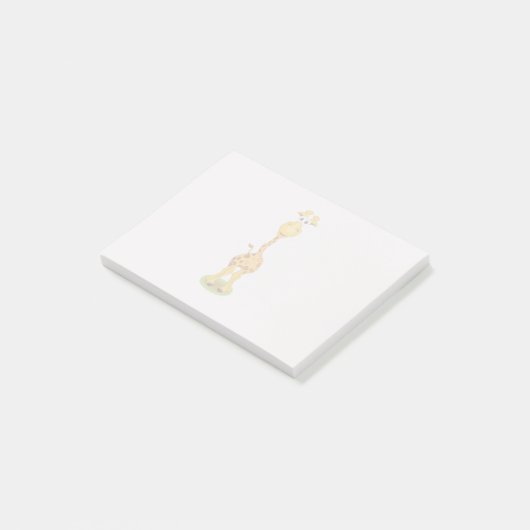 Gele en oranje cartoon giraffe post-it® notes (Schuin)