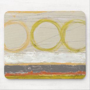Gele en Oranje cirkels op Multicolored achtergrond Muismat
