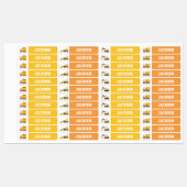 Gele en Oranje constructievoertuigen, naam Labels (Vel)