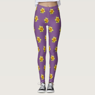 Gele en Oranje Daffodils Pattern Legging
