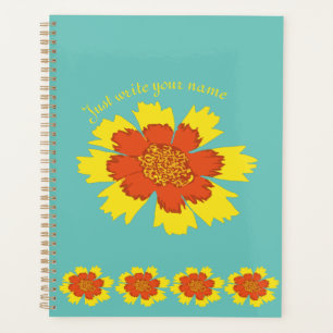Gele en oranje koreopsis bloem planner