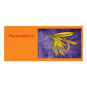 "Gele en Oranje natte vlieg tying fly fish fish ar Reclamekaart