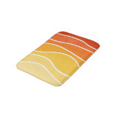 Gele en oranje retro stijl golven badmat (Gekanteld)