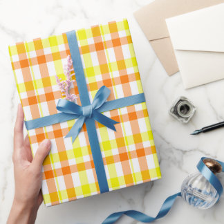 Gele en oranje strepen cadeaupapier