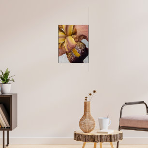 Gele en paarse baardiris bloem poster