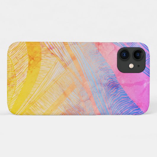 Gele en Paarse golven Case-Mate iPhone Case (Achterkant (horizontaal))