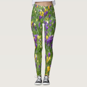 Gele en Paarse kruisingen Leggings