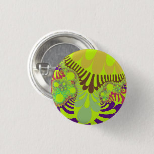 Gele en Paarse mod Ronde Button 3,2 Cm