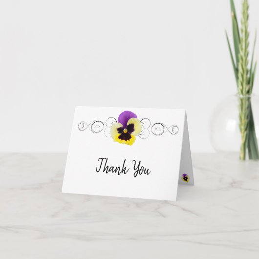 Gele en Paarse pagina Hartelijk dank Kaart (Voorkant)