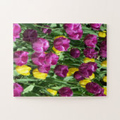 Gele en Paarse Tulip Flowers Legpuzzel (Horizontaal)