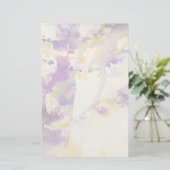 gele en paarse waterverf achtergrond briefpapier (Staand voorkant)