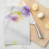 gele en paarse waterverf achtergrond theedoek (Quarter Fold)