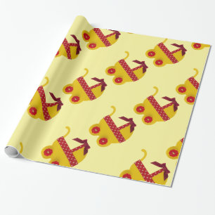 Gele en rode baby cadeaupapier