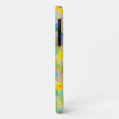 Gele en Rode Bloemen met Turquoise Case-Mate iPhone Case (Achterkant/links)