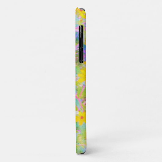 Gele en Rode Bloemen met Turquoise Case-Mate iPhone Case (Achterkant/links)