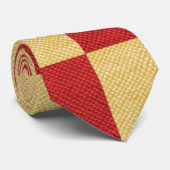 Gele en rode pleinen stropdas (Opgerold)
