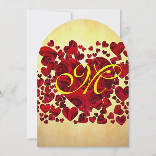 Gele en rode Rozen Weddenschap Kaart (Achterkant)