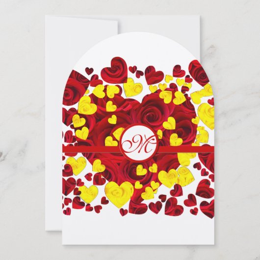 Gele en rode Rozen Weddenschap Kaart (Achterkant)