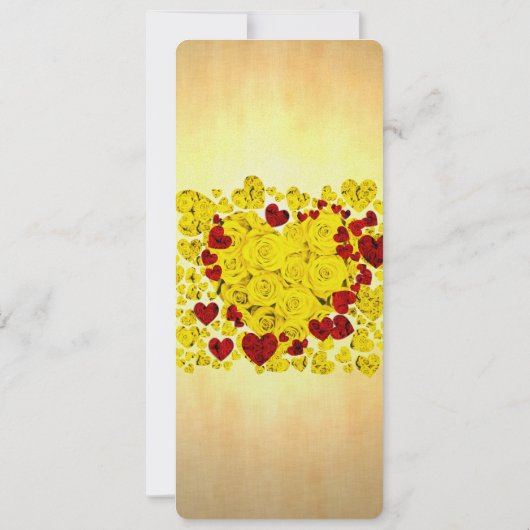 Gele en rode Rozen Weddenschap Kaart (Achterkant)