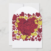 Gele en rode Rozen Weddenschap Kaart (Achterkant)