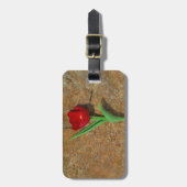 gele en rode tulp bagagelabel (Voorkant verticaal)