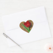 gele en rode tulp hart sticker (Envelop)