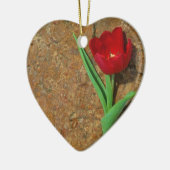 gele en rode tulp keramisch ornament (Links)