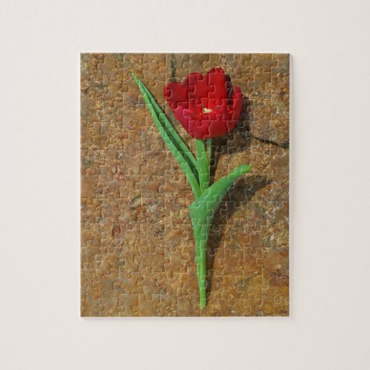 gele en rode tulp legpuzzel (Verticaal)