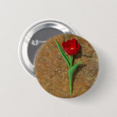 gele en rode tulp ronde button 5,7 cm (Voorkant /achterkant)