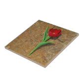 gele en rode tulp tegeltje (Zijkant)