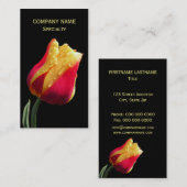 Gele en rode tulp visitekaartje (Voorkant / Achterkant)