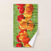 Gele en rode tulpen handdoek (Handdoek)