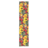 Gele en rode tulpen  korte tafelloper (Voorkant)