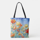 Gele en rode tulpen schouder Tas (Achterkant)