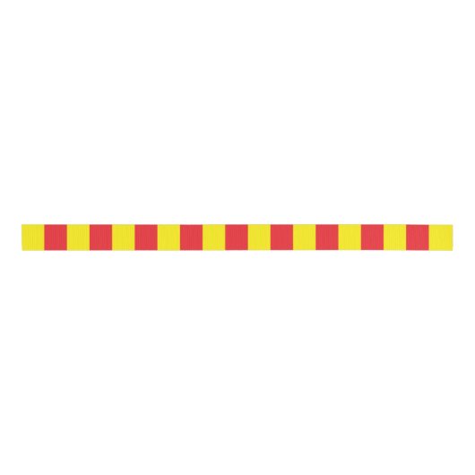 Gele en rode verticale strepen grosgrain lint (Voorkant)