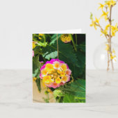 Gele en roze bloem foto kaart (Gele Bloem)