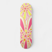 Gele en roze lente bloemen skateboard (Voorkant)