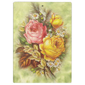  gele en roze rozen Jouw naam toevoegen Klembord (Achterkant)