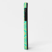Gele en turkooizen geometrische cirkelpatroon Case-Mate iPhone case (Achterkant/links)