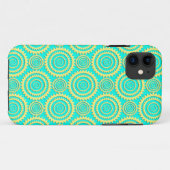 Gele en turkooizen geometrische cirkelpatroon Case-Mate iPhone case (Achterkant (horizontaal))
