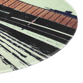 Gele en turquoise trein snijplank (Hoek)