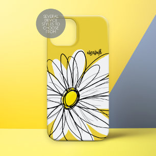 Gele en Witte Capricieuze Daisy met de Tekst van Case-Mate iPhone 14 Plus Hoesje